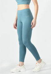 Waylene Light Blue High-Waisted Yoga Leggings with Slim Fit