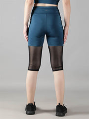 Waylene Women's Light Blue High-Waisted Sports Capris Back View