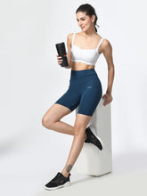 Waylene Teal Blue High-Performance Shorts with Slim Fit for Women, ideal for gym, training, running, cycling, and yoga.