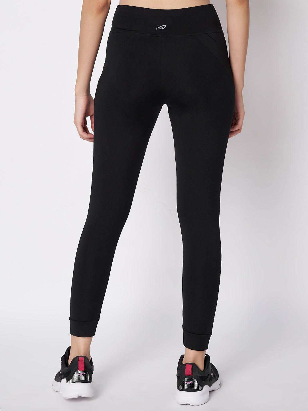 Waylene Black Sports Leggings Back View with High Waist Design